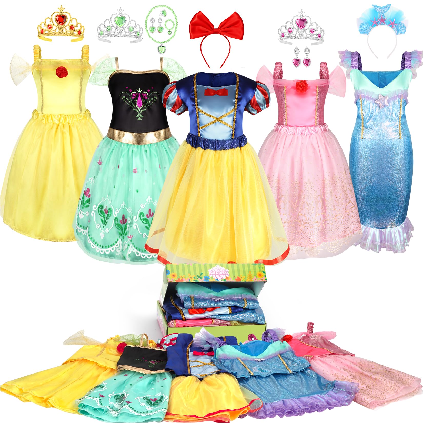 HAMSILY princess dress with headband for imaginative play and tea-party adventures.