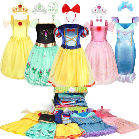 HAMSILY princess dress with headband for imaginative play and tea-party adventures.