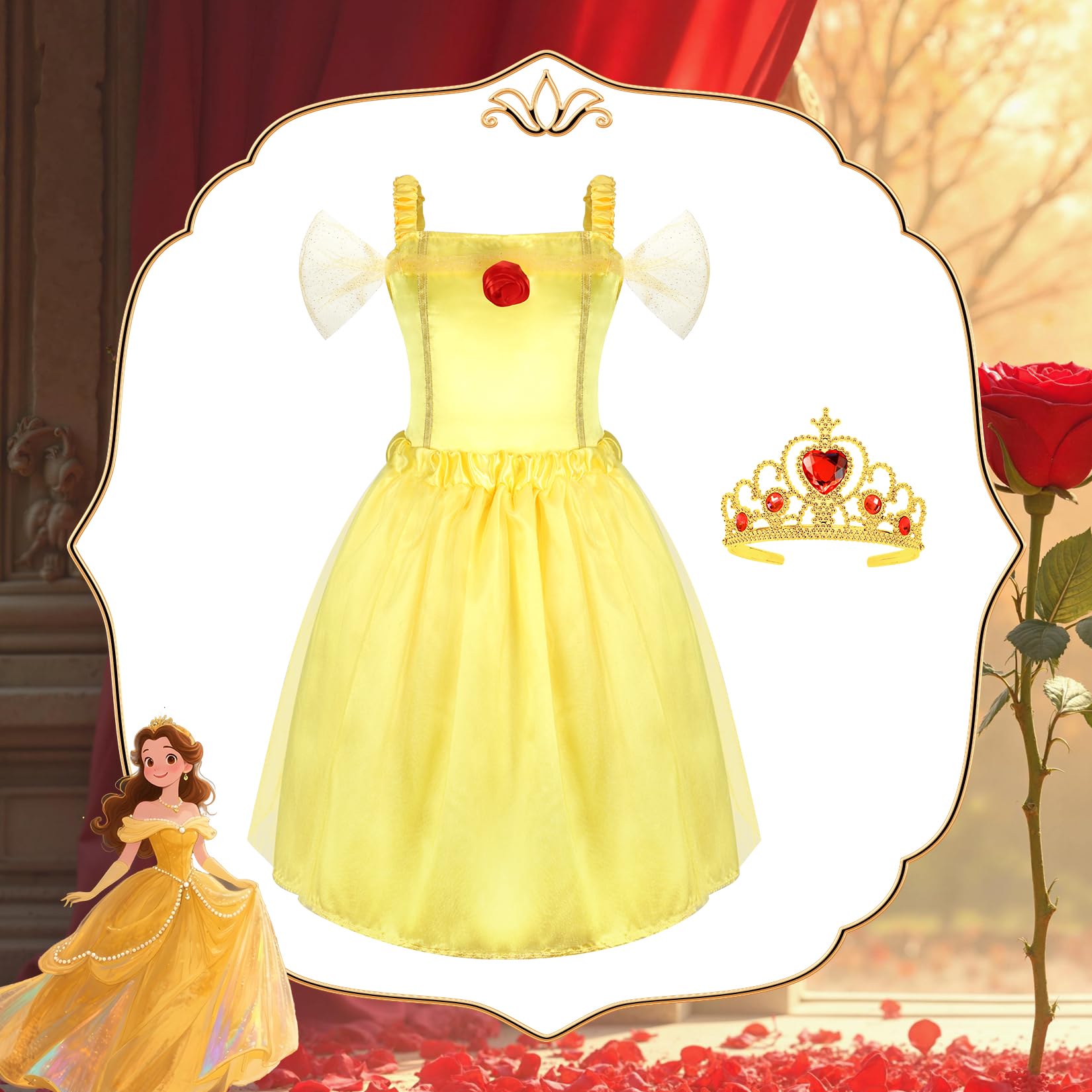 HAMSILY princess dress with plush design enhances magical costume role-play.