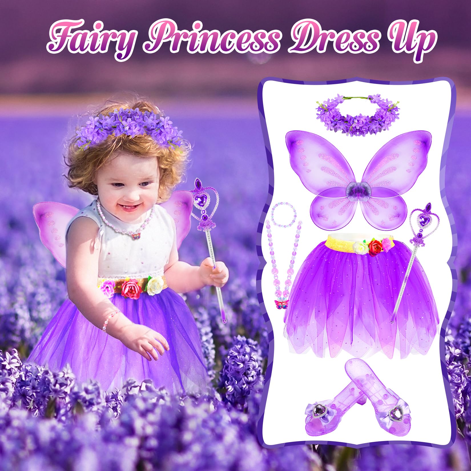 HAMSILY rainbow wings with elastic straps for secure pretend flight