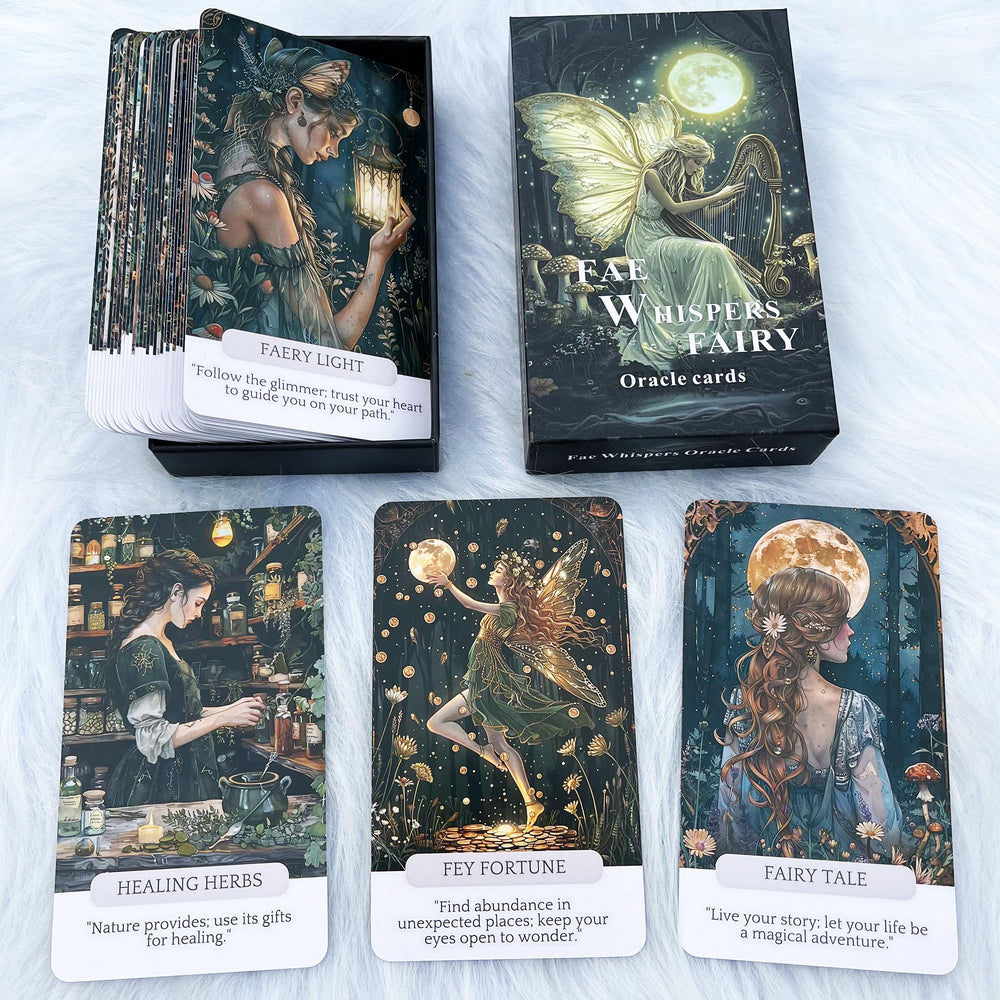 Han Yu Bowen Fairy Whispering Oracle Deck in hand for calm meditative moments.