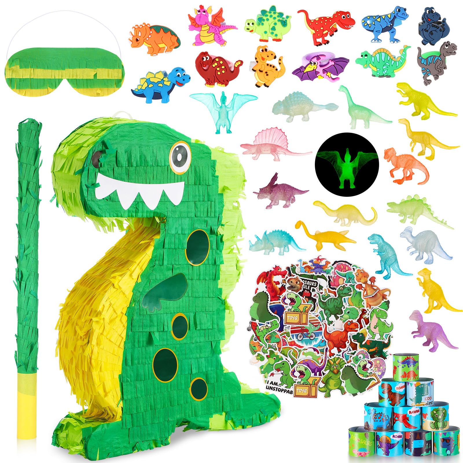 Hanaive dinosaur pinata in 16x12x3 inch size for party decor.