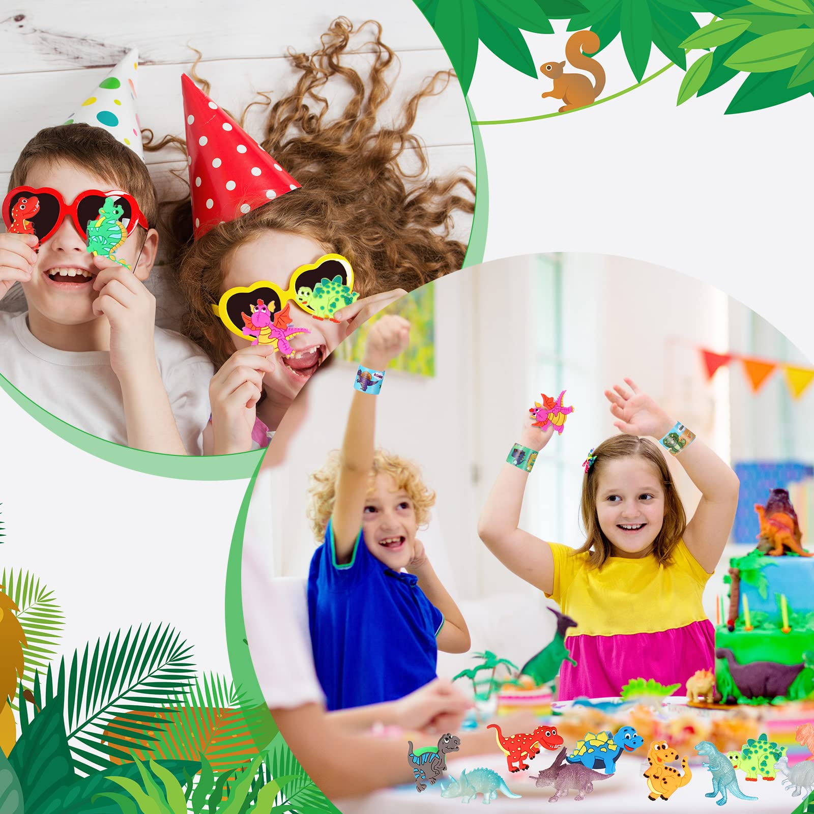 Hanaive dinosaur slap bracelets offer playful accessories.