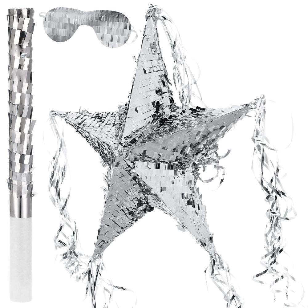 Hanaive foil star pinata unfolded, a vibrant centerpiece for adult birthday celebrations