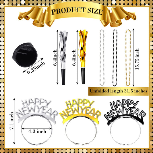 Hanaive Happy New Year headbands add festive flair to outfits and photos.