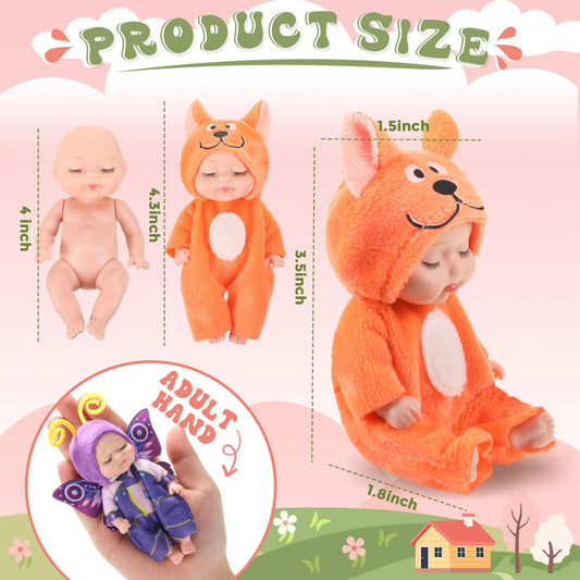 Hanaive mini baby doll in rabbit outfit, promotes creative storytelling