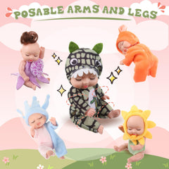 Hanaive mini dolls in hand-sewn soft clothes, durable for daily use