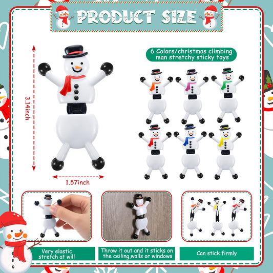 Hanaive snowman sticky climber on wall for quick playful decor.