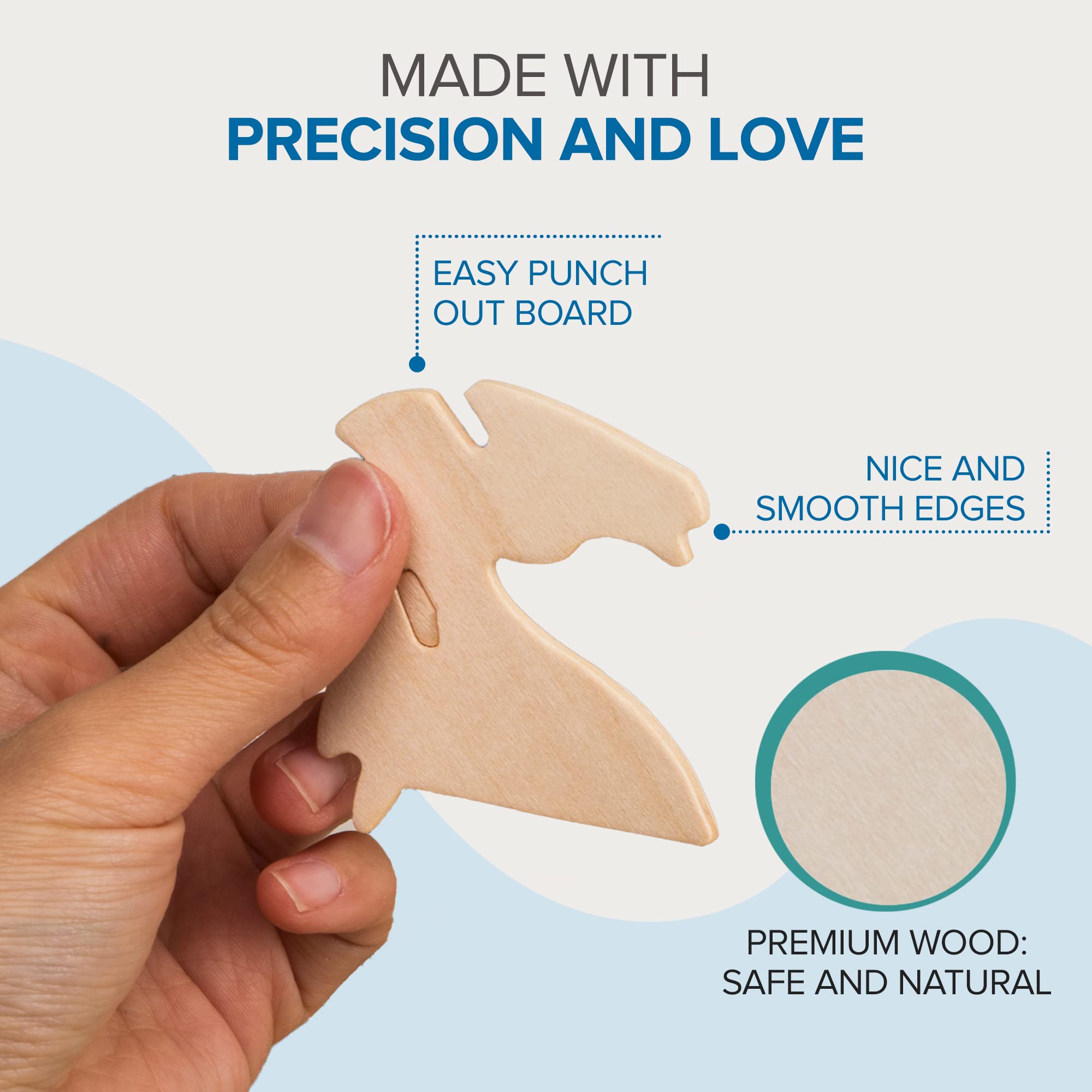 Hands Craft 3D Dolphin puzzle, smooth edges for safe assembly.