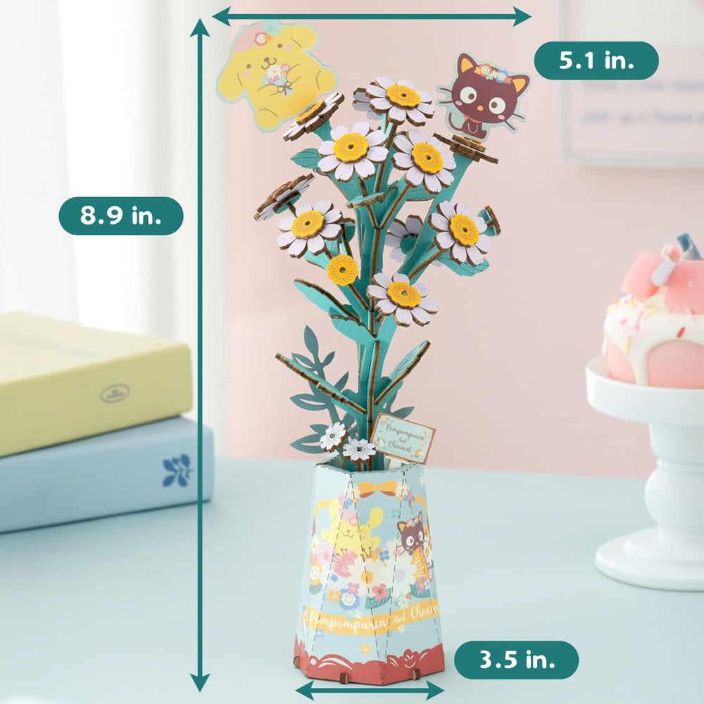 Hands Craft Hello Kitty Chamomile laser-cut pieces fit smoothly for glue-free assembly.