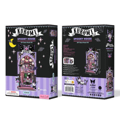 Hands Craft Kuromi DIY book nook kit dimensions displayed beside a ruler