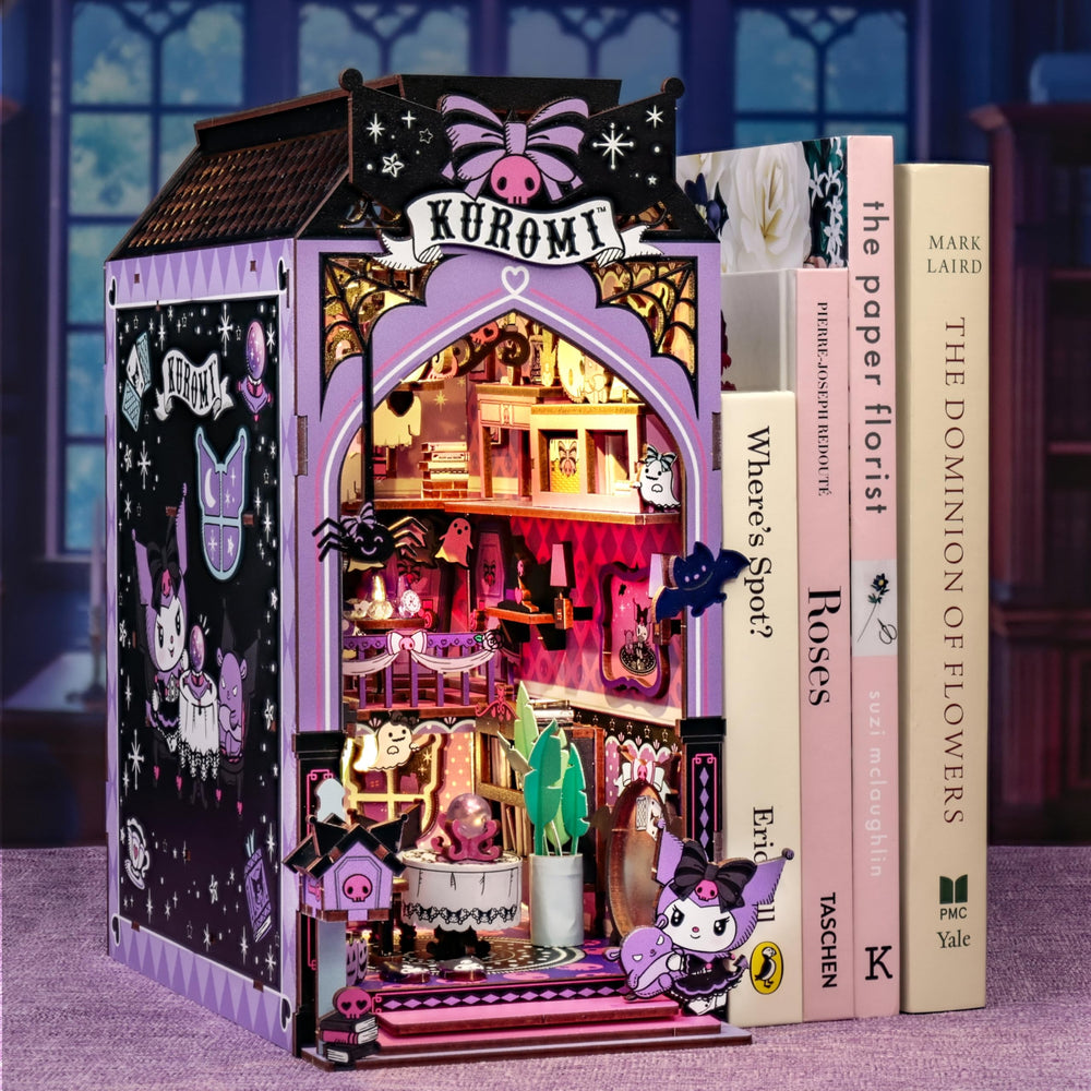 Hands Craft Kuromi book nook kit Kuromi figure included for display