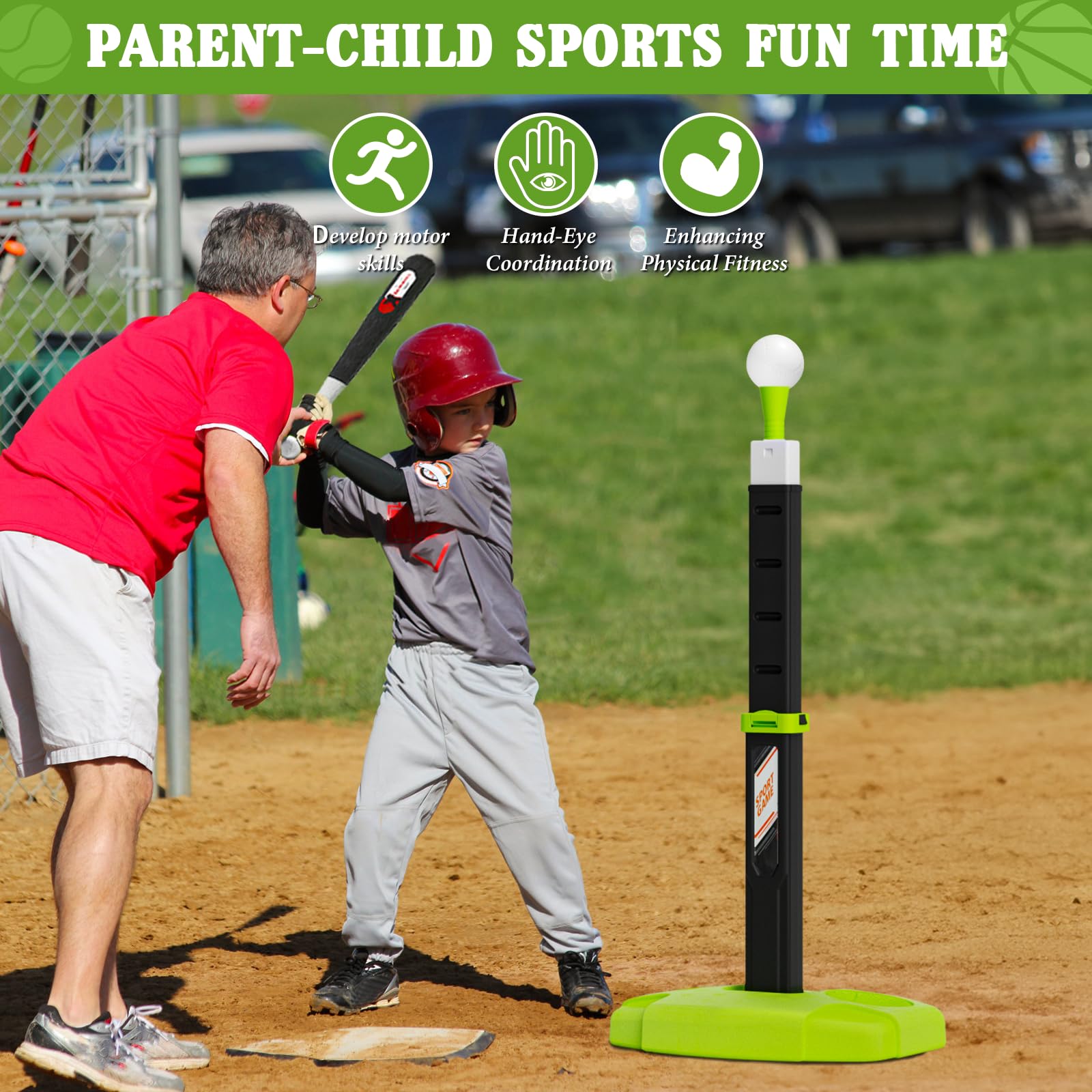 Handwell adjustable height stand grows with your child for multiple ages.