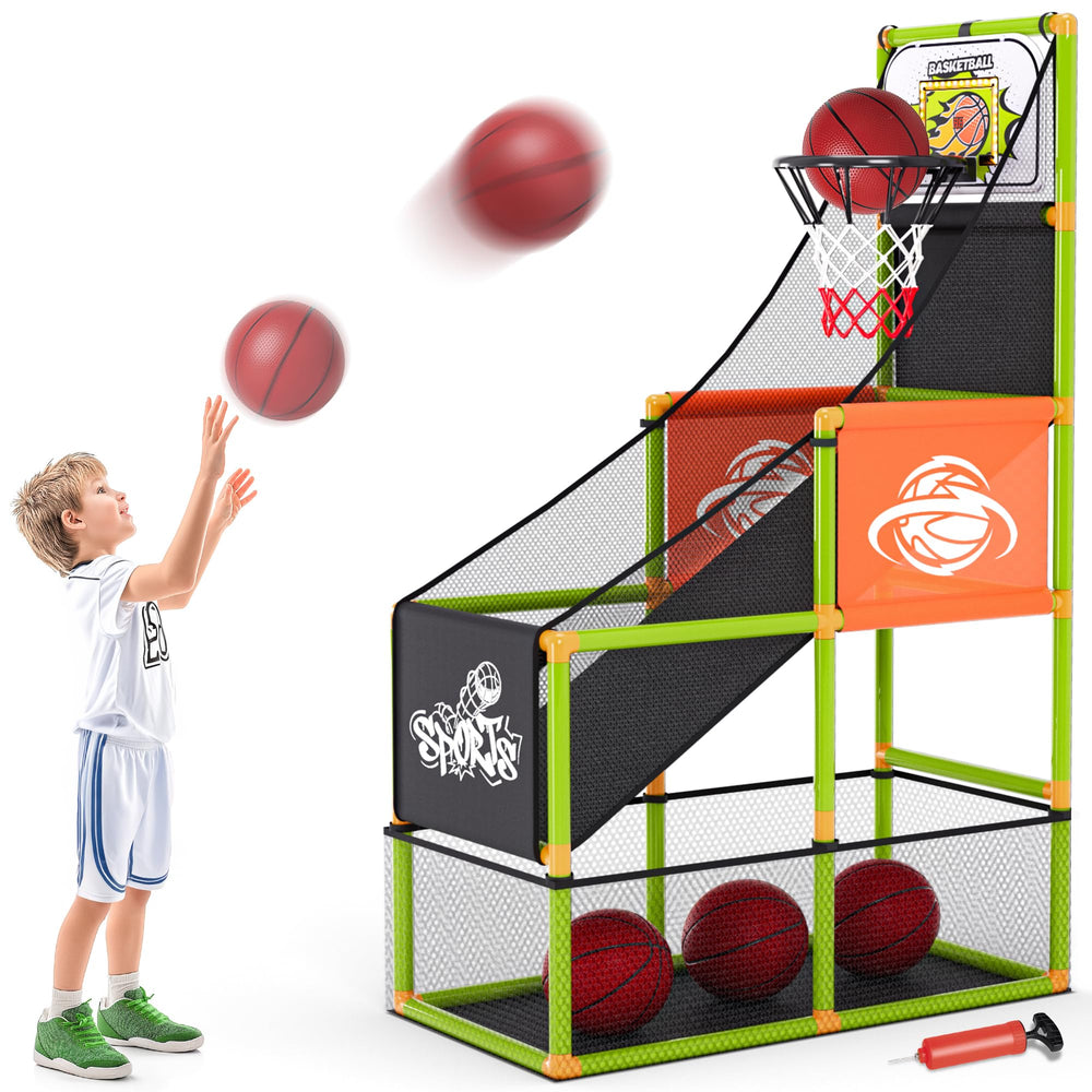 Handwell arcade basketball hoop with scoreboard for arcade-style play.