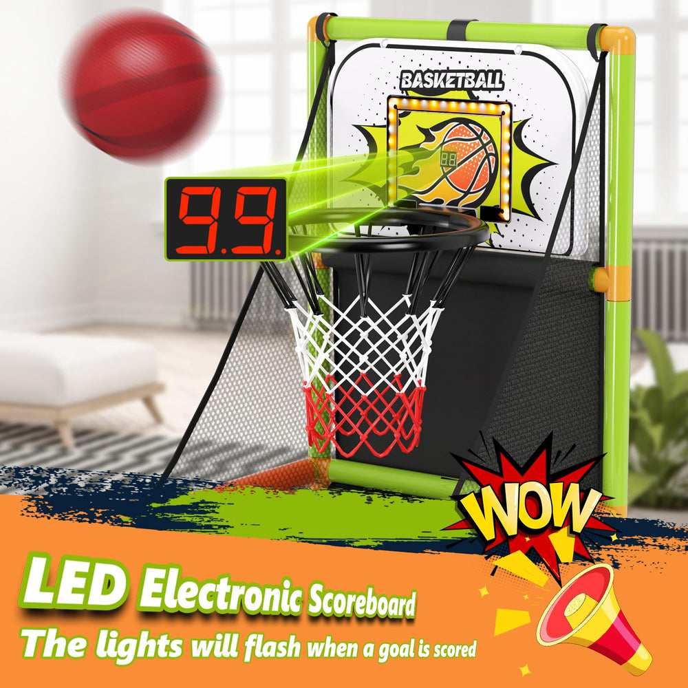 Handwell cheer sounds and LED feedback enhance every score.