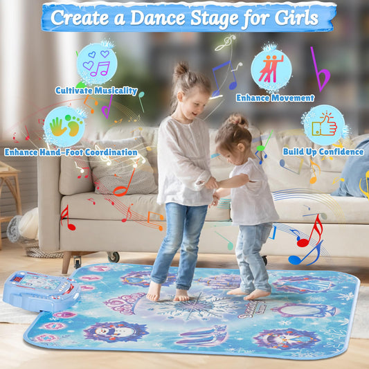 LED prompts on the Handwell mat guide steps during dance sessions.
