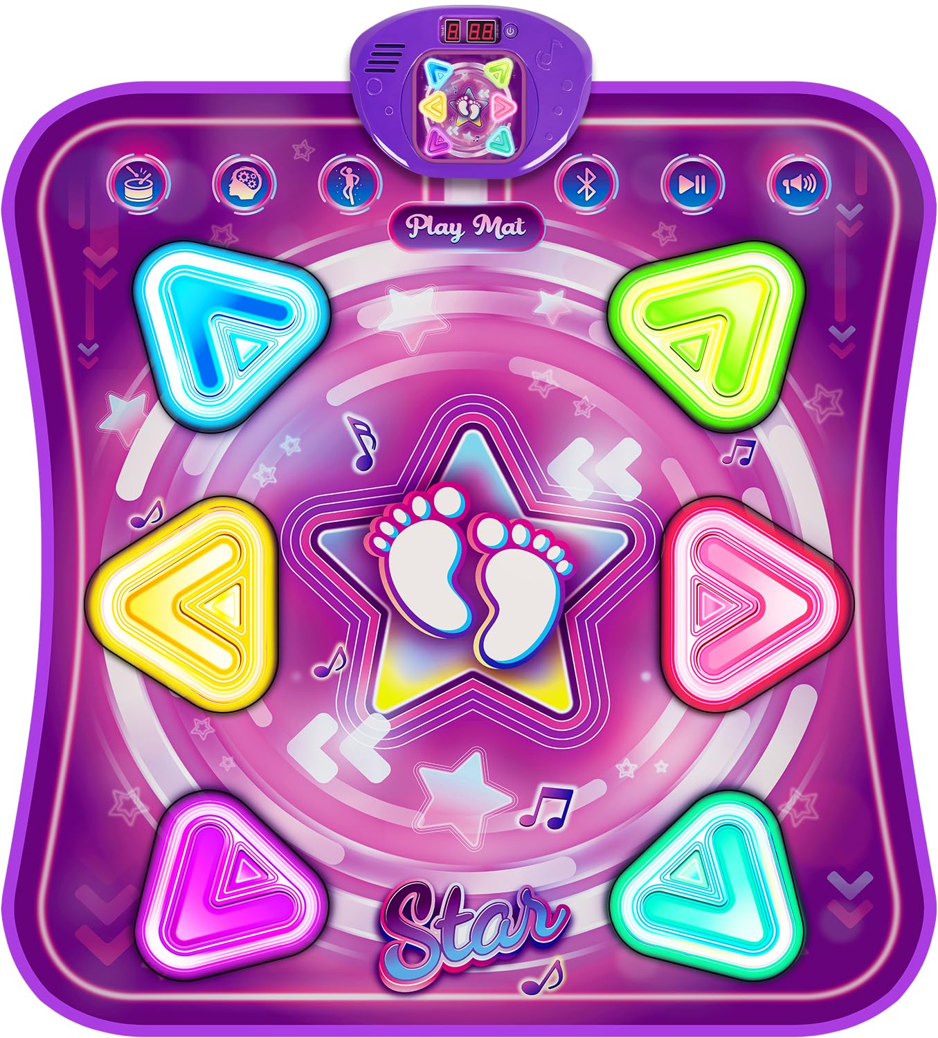 Handwell dance mat light-up 6-button with bright LEDs guiding play.