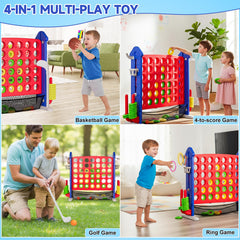 Handwell Giant Four-in-a-Row height adjustment fits players of all ages.
