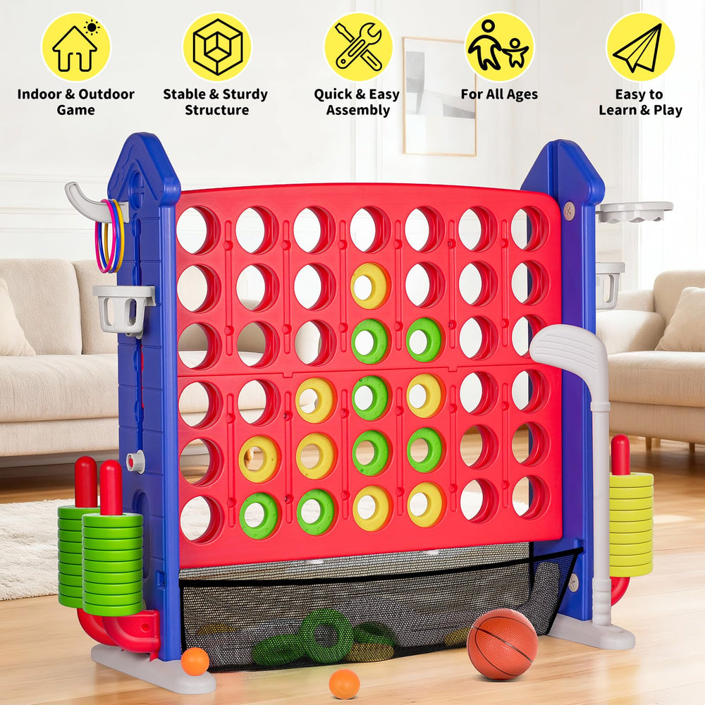 Handwell Giant Four-in-a-Row quick assembly means setup in minutes.