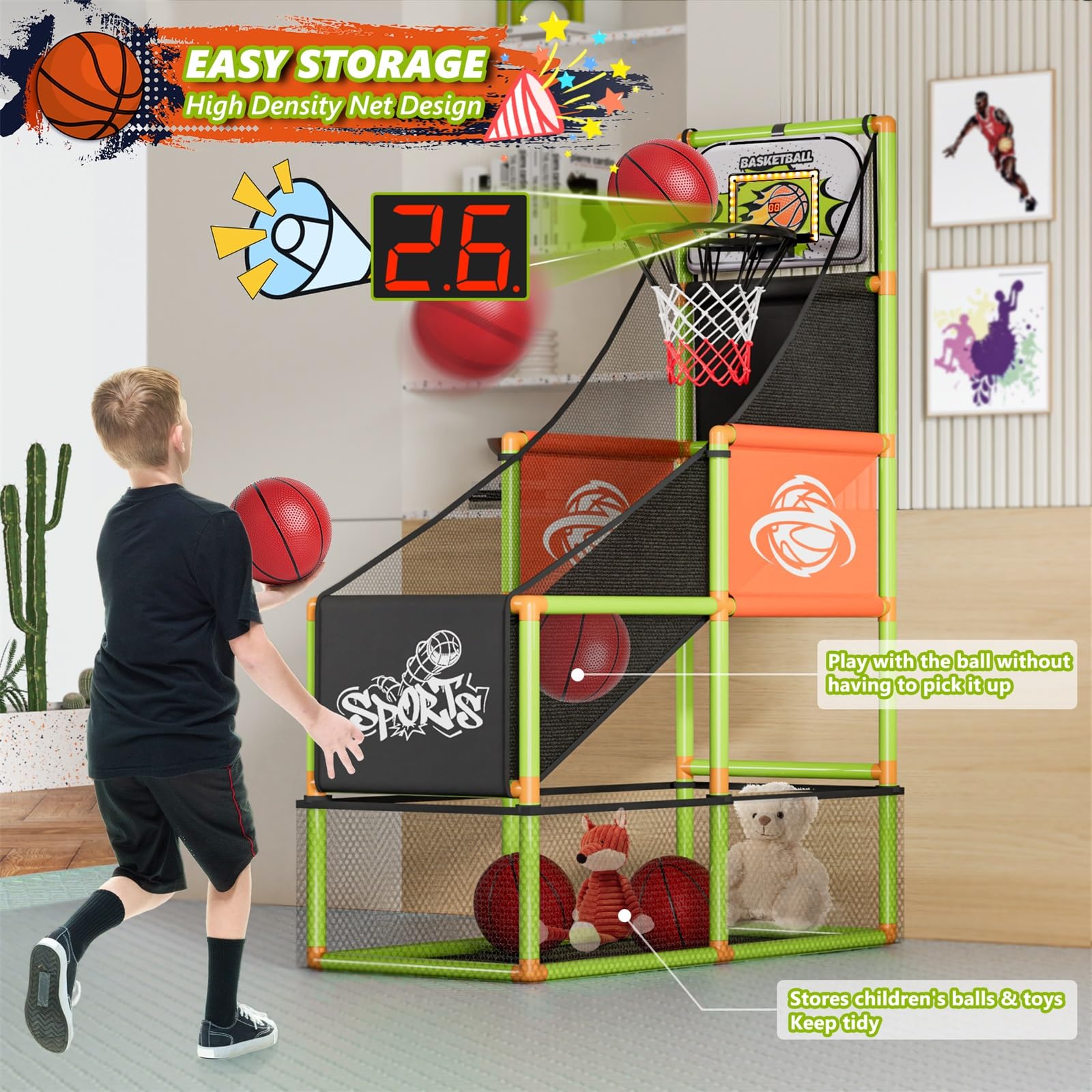 Handwell LED-lit hoop for bright daytime or nighttime play.