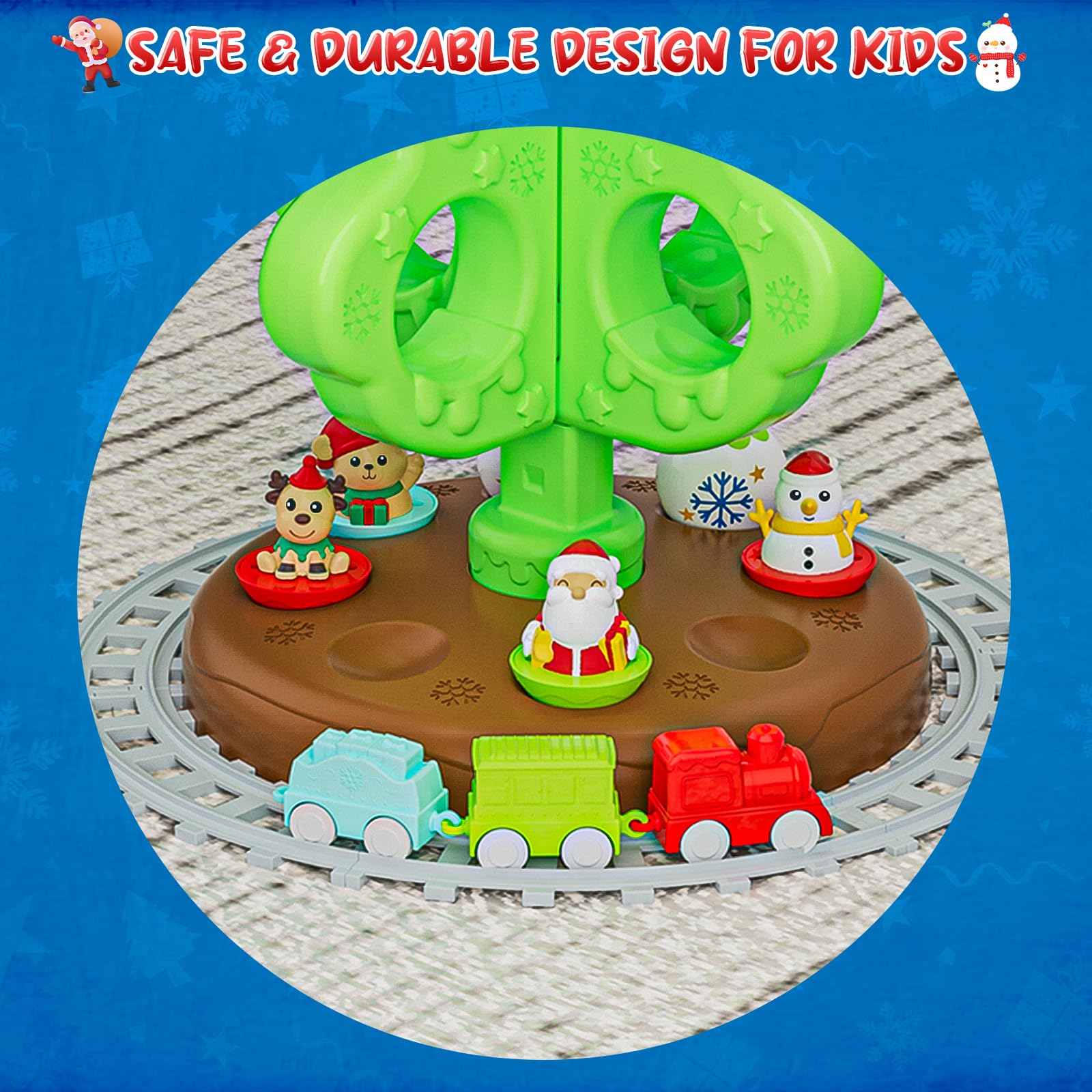 Handwell roly-poly toys featuring Santa, Snowman, Reindeer, and Bear for interactive play