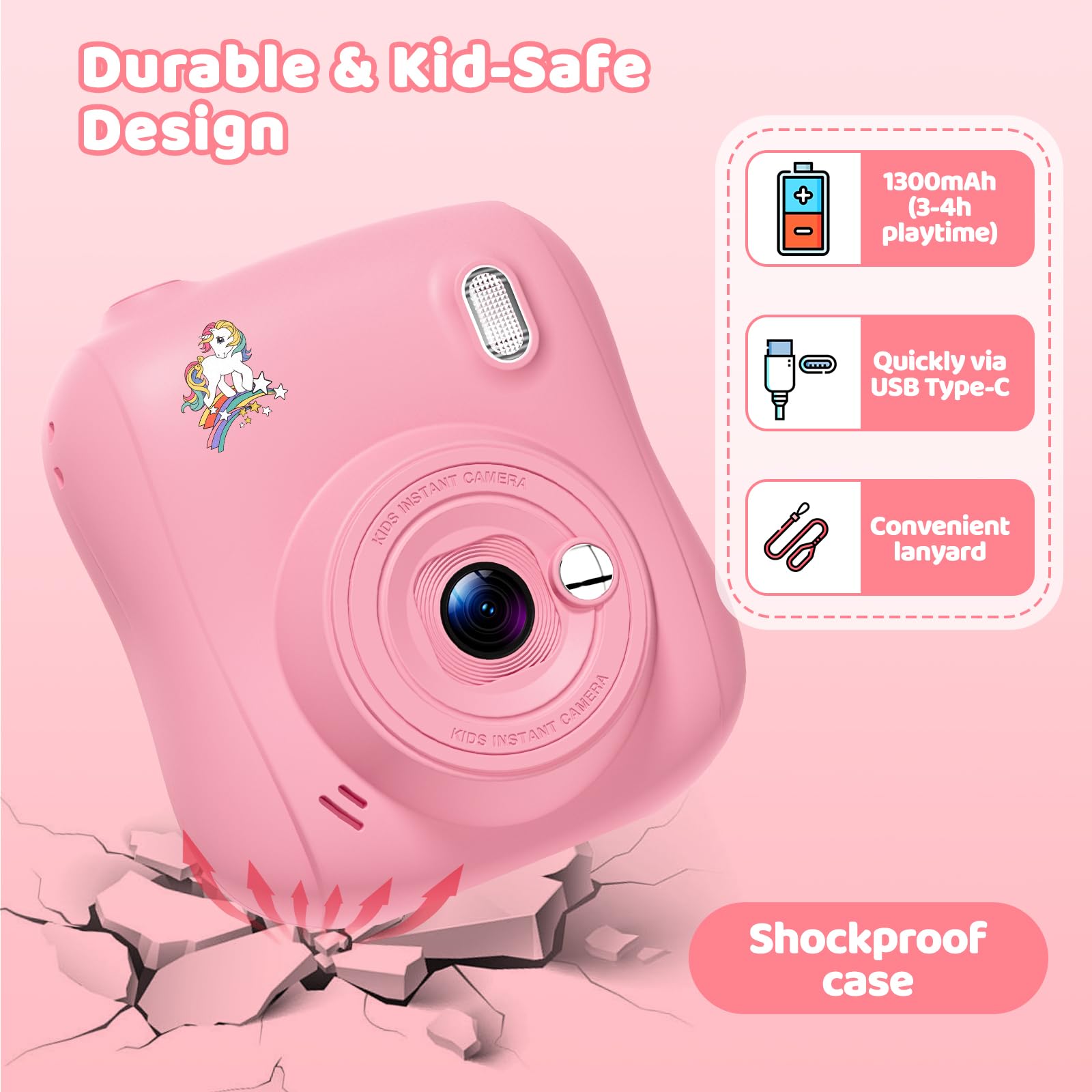 Hangrui camera with shockproof case during active play for durability.