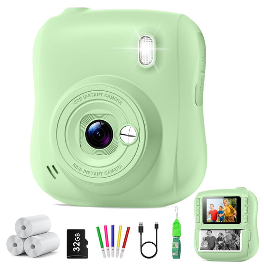 Hangrui instant print camera for kids front view with quick on-the-spot printing
