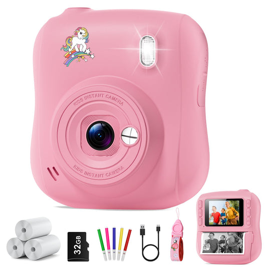 Hangrui instant print camera packaging shown as a kid-friendly gift idea.