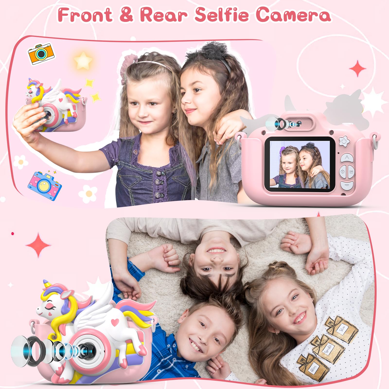 Hangrui Kids Camera supports photos and videos on the go