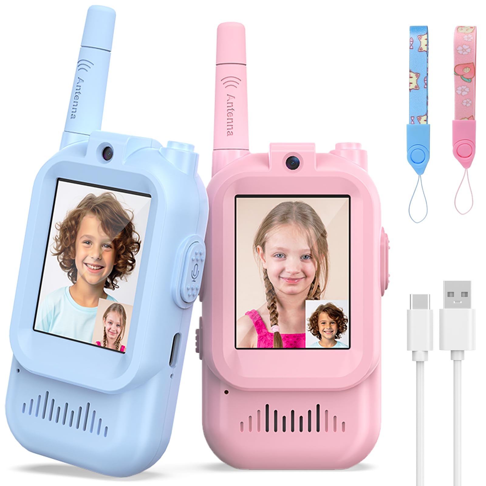 Hangrui kids walkie talkies in pink blue design ready for playful adventures