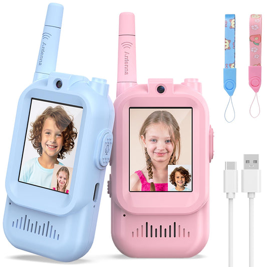 Hangrui kids walkie talkies in pink blue design ready for playful adventures