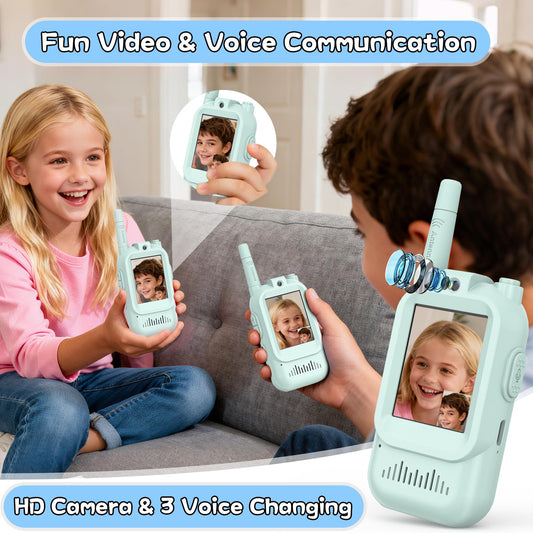 Hangrui kids walkie talkies video chat feature enables visual communication during outdoor adventures