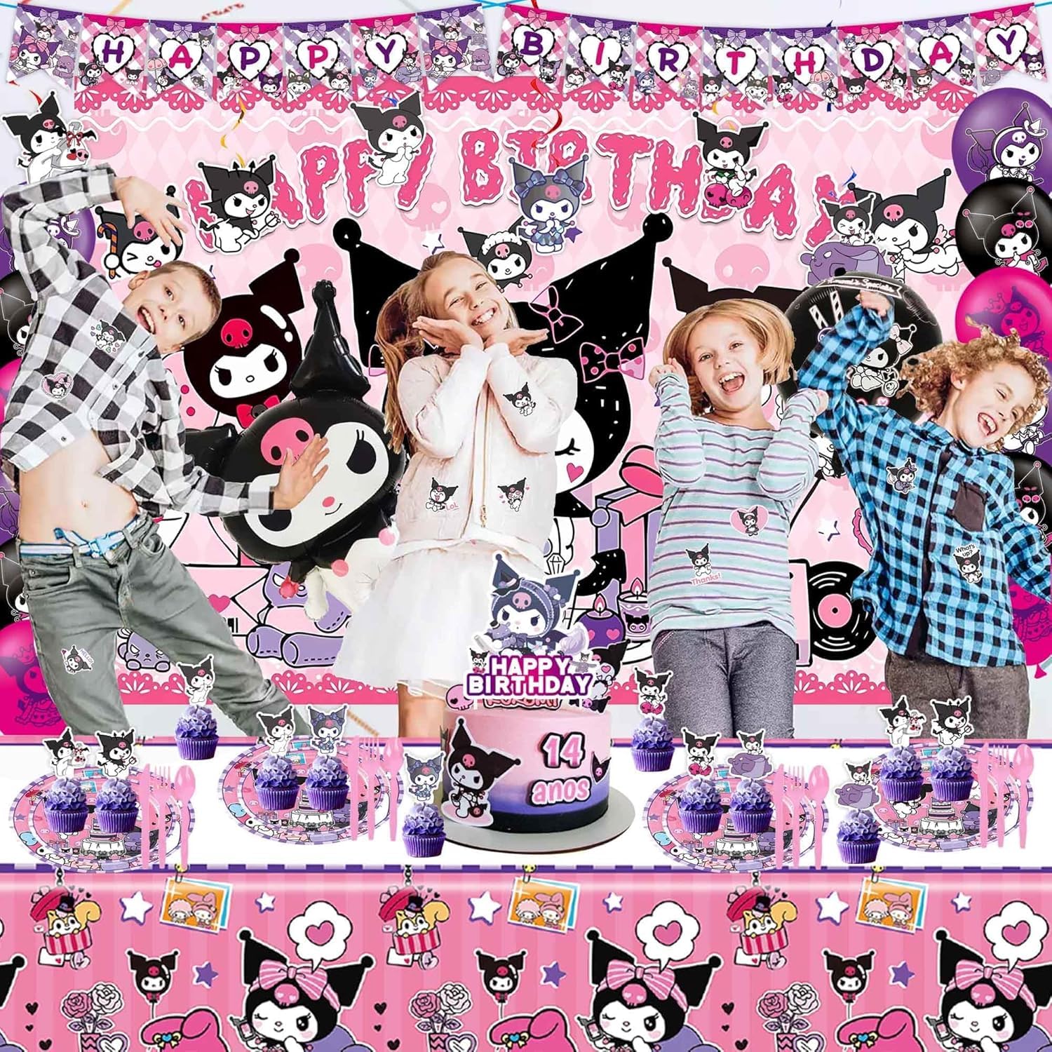 HANISNA Kuromi cupcake toppers decorate treats with charm and character.