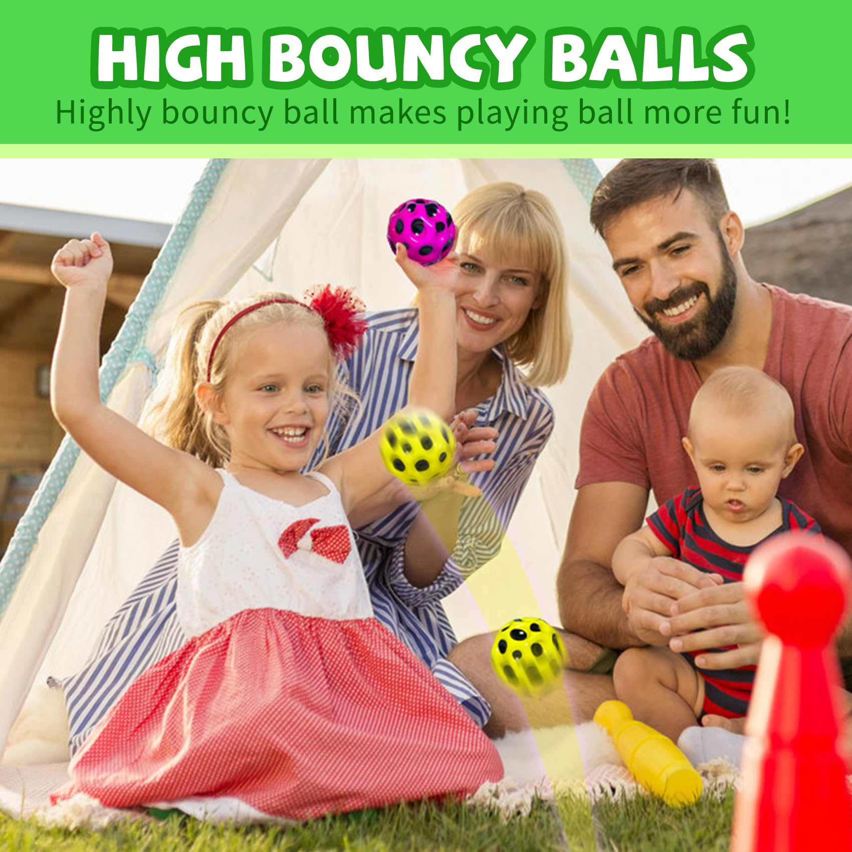 Hanklenns Space Bouncy Ball blue; enhances hand-eye coordination during active fun.