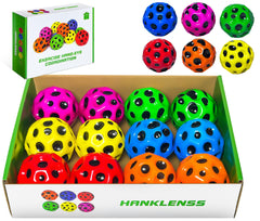Hanklenns Space Bouncy Ball red; easy grip and versatile indoor/outdoor play.