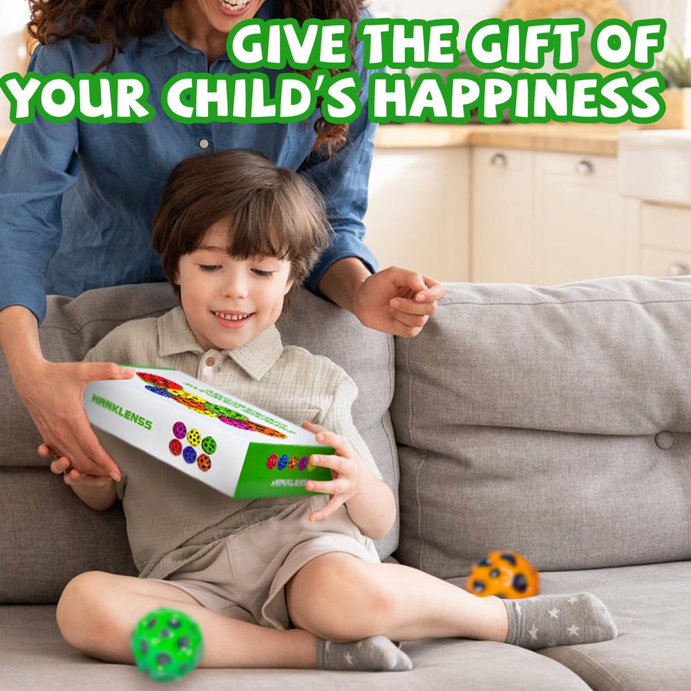 Hanklenns Space Bouncy Ball used in sensory play; boosts tactile engagement and motor skills.