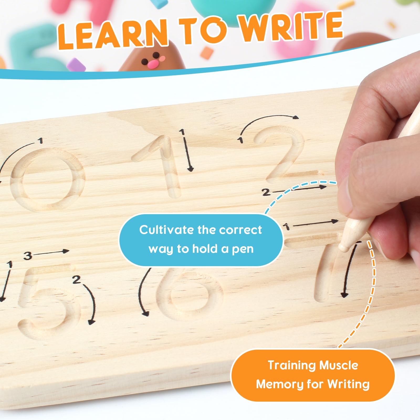 HANR double-sided board with counting and writing surfaces.