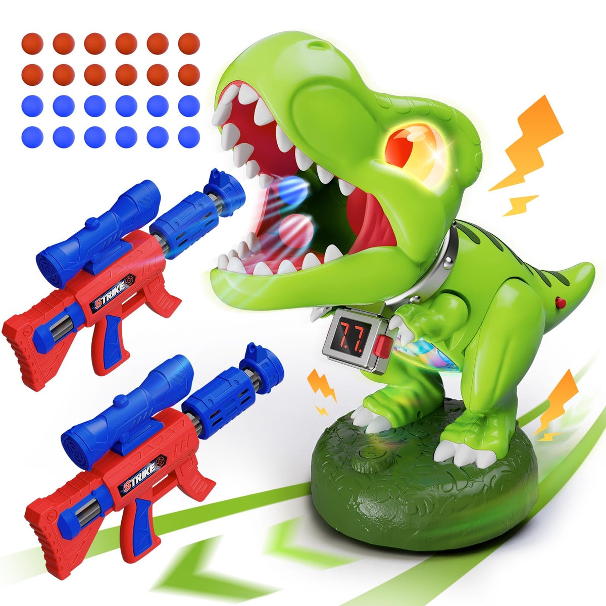 Hanroni realistic dinosaur moveable toy in action for immersive pretend play.