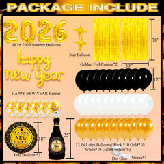 Haochenpai foil number balloons 2026 in gold for a bold year display