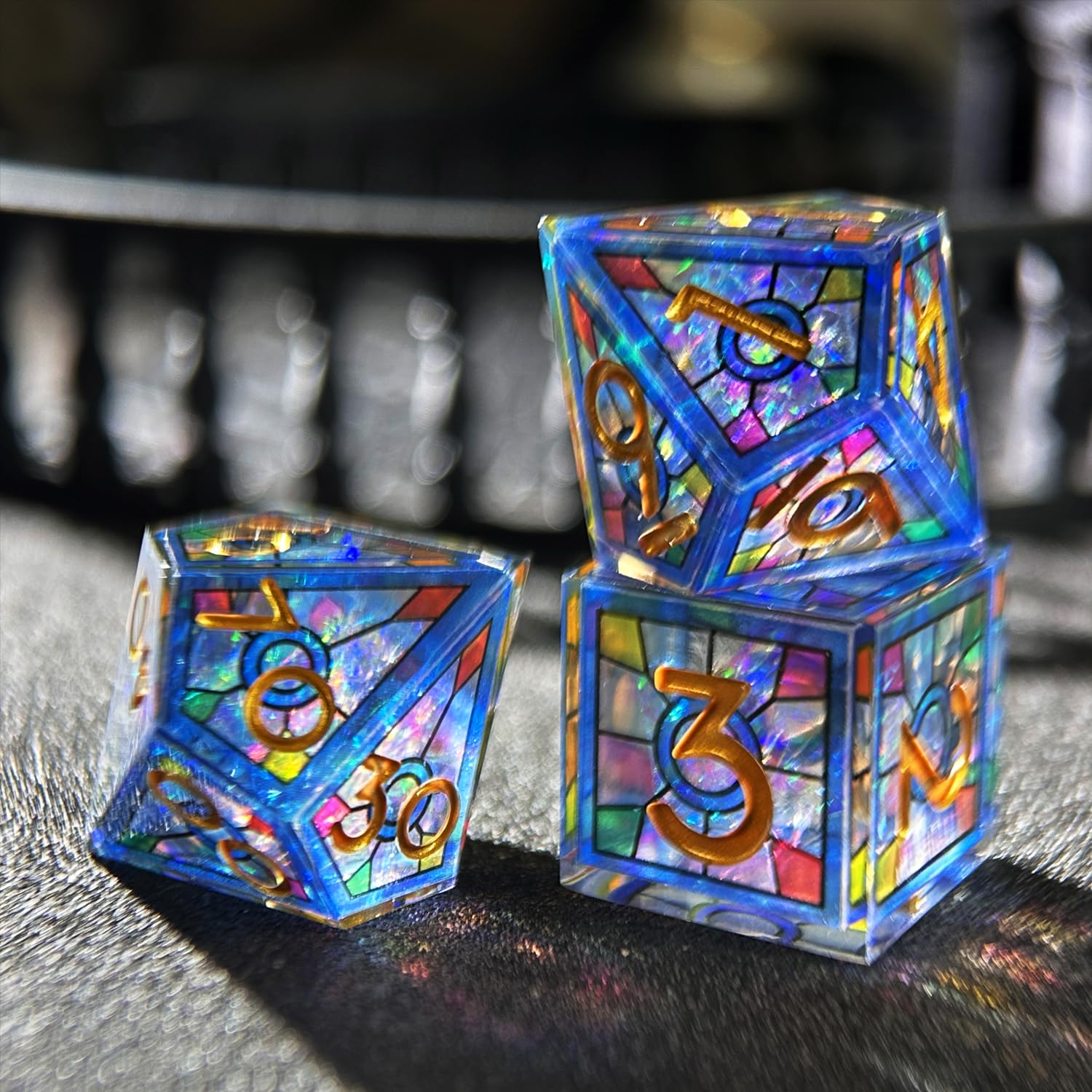 HAOMEJA Full seven-dice set in an elegant RPG bag.