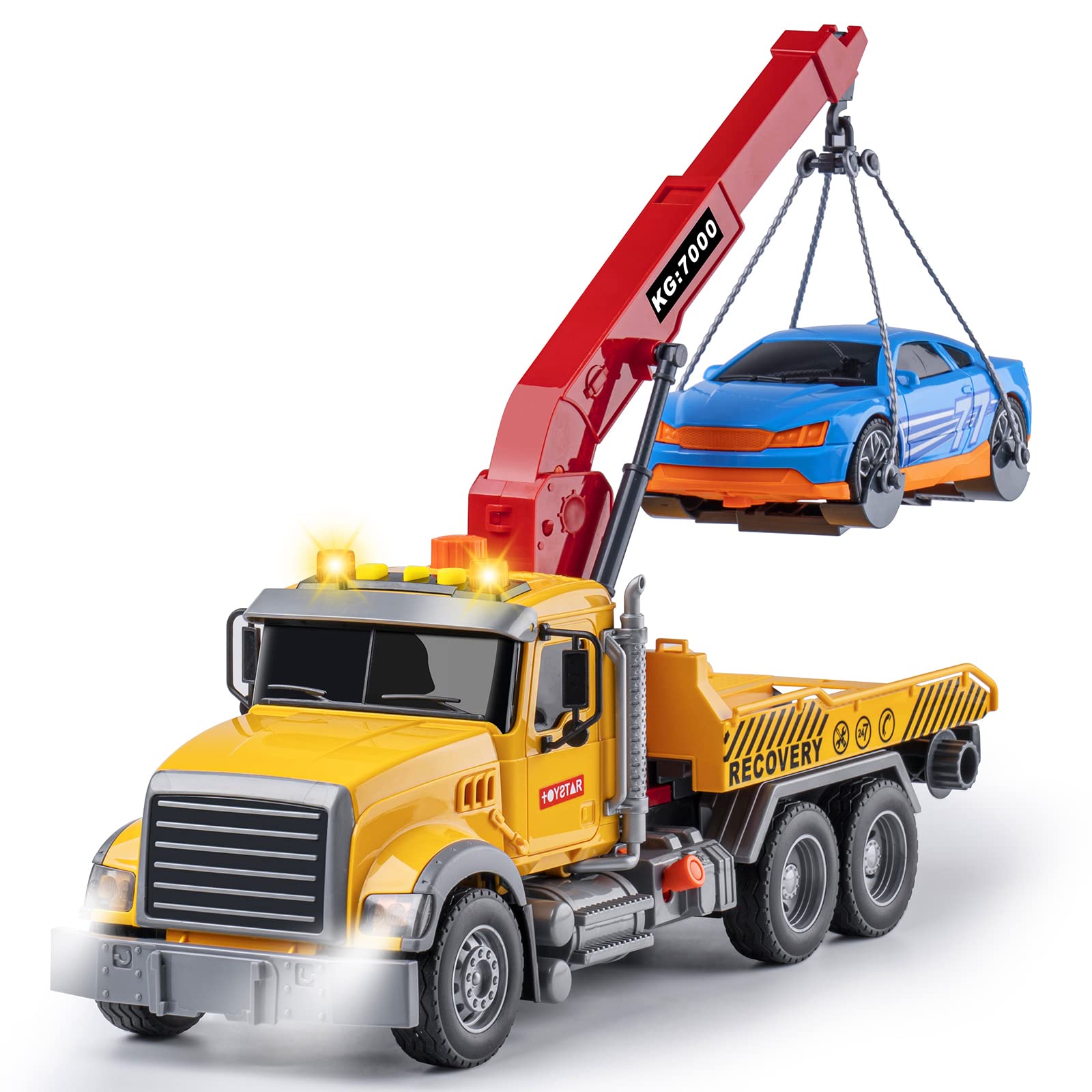 Haomsj big tow trucks toy with hook front view for durable, imaginative play