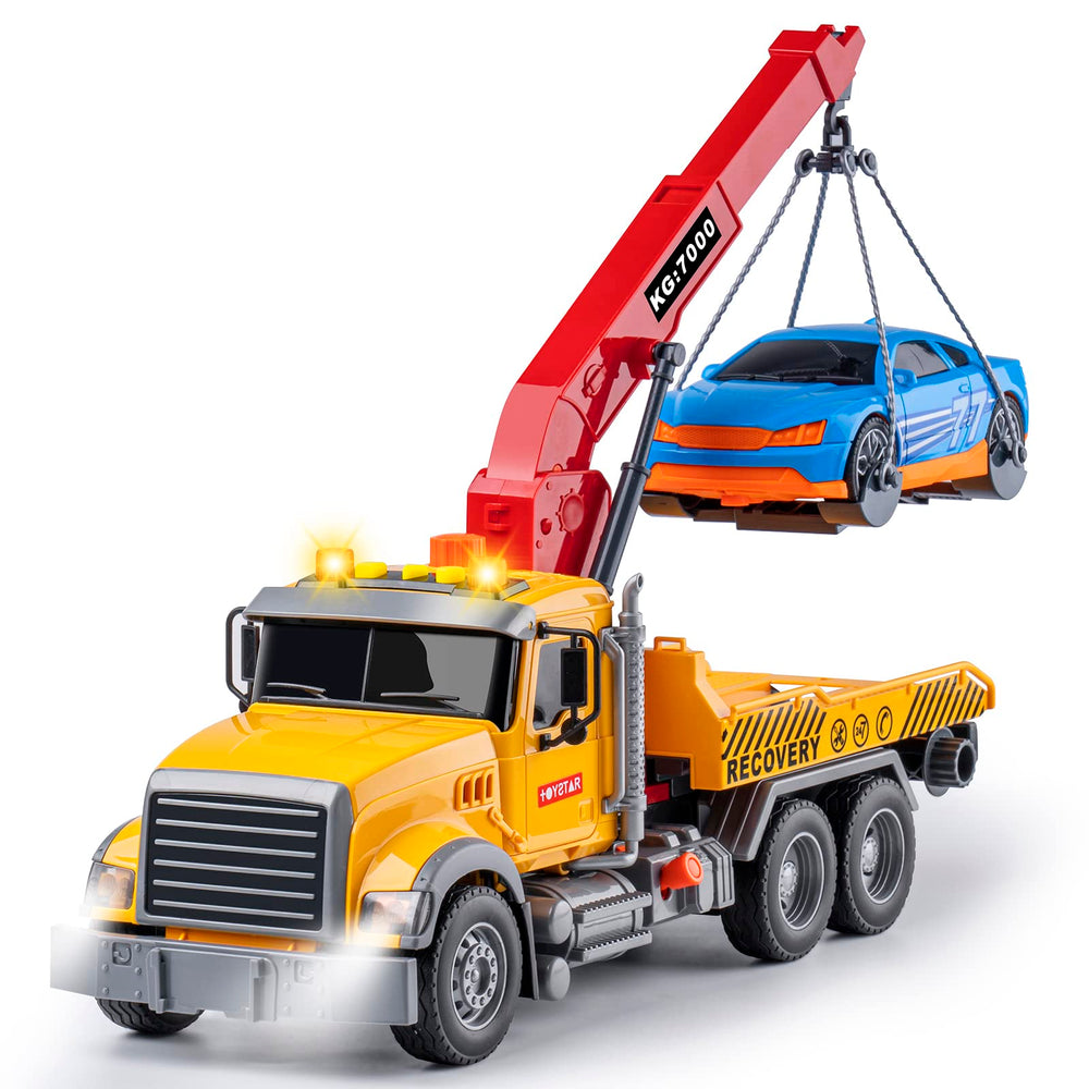 Haomsj big tow trucks toy with hook front view for durable, imaginative play