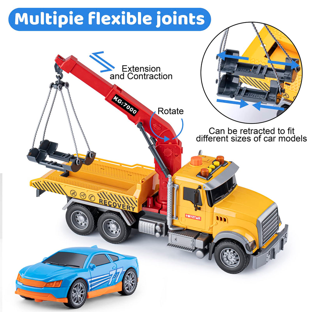 Haomsj tow truck boom raise action close up demonstrates interactive mechanics