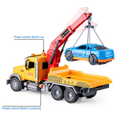 Haomsj tow truck light and sound feature front view enhances realistic pretend play