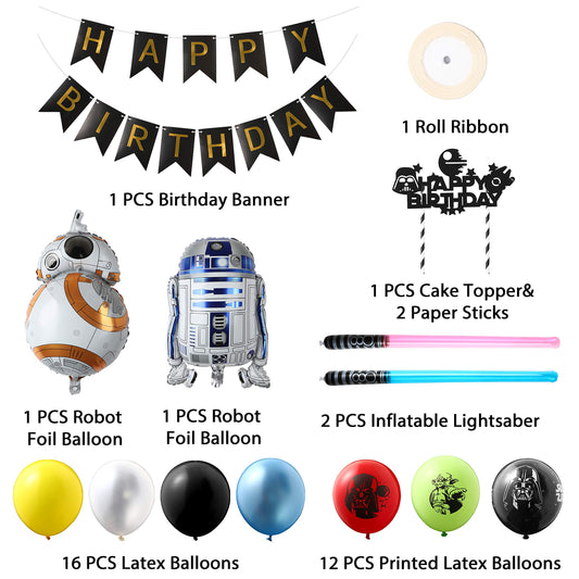 Haooryx Galaxy Wars Darth Vader balloon adds bold red accents