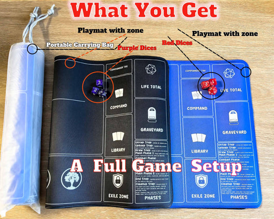 HaoSiTeck MTG playmat 24x14 inch protecting cards during play.