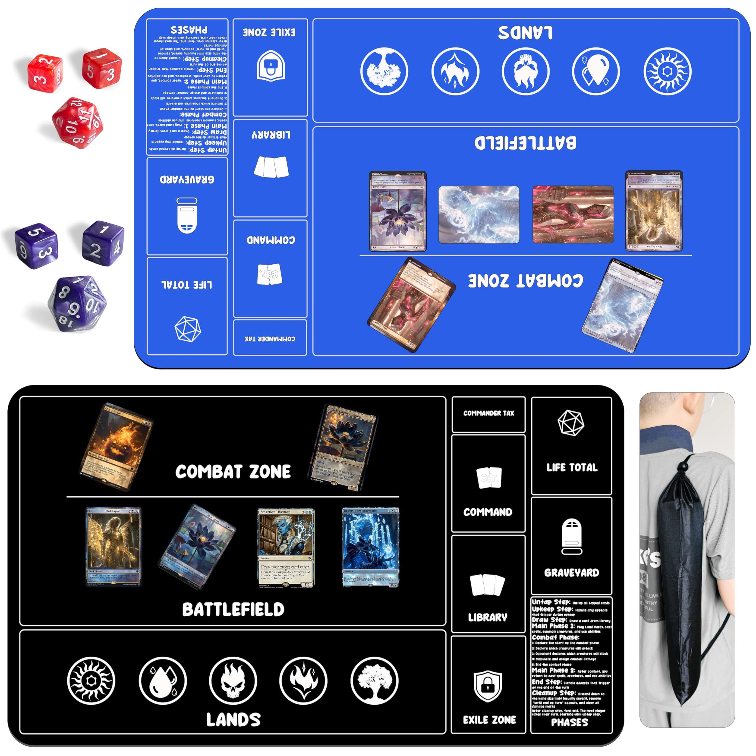 HaoSiTeck non-slip base playmat prevents slips on tabletop during matches.