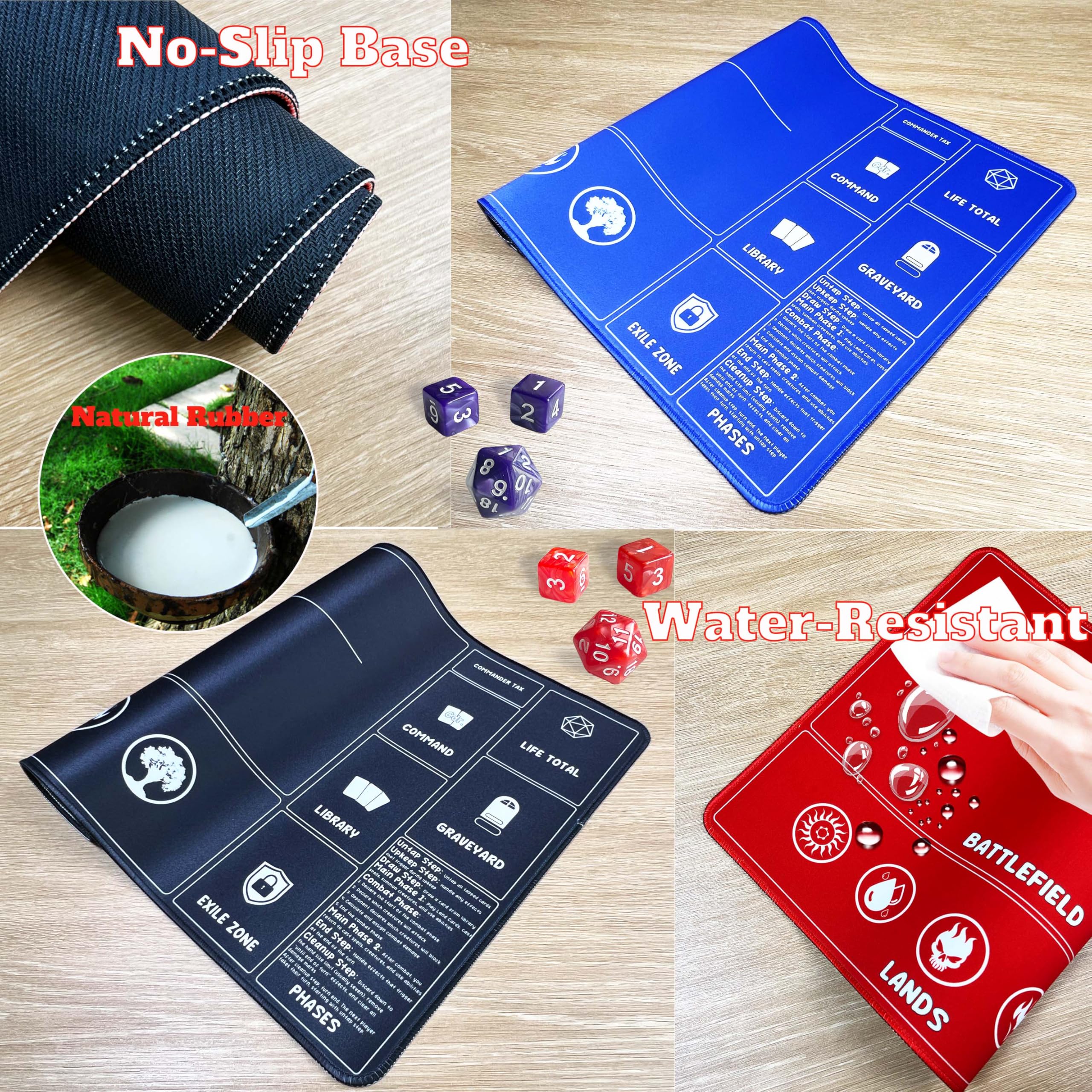 HaoSiTeck dice-set included with playmats keeps dice organized.
