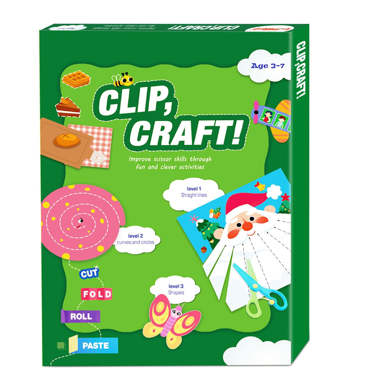 HAOWWLAI toddler scissor skills activity book cover with bright crafts for ages 3-6