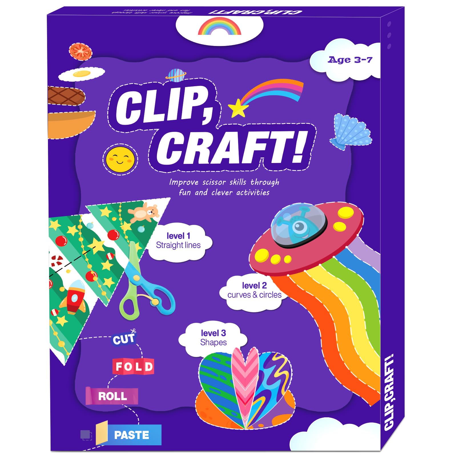 HAOWWLAI toddler scissors skills activity book cover showing safe, screen-free learning